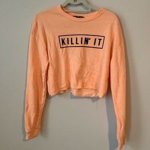 killin it cropped sweater top